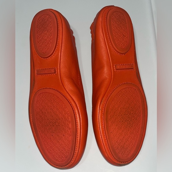 Tory Burch Women's Minnie Leather Travel Ballet Flats, Mango Sz 4.5M - Picture 9 of 12